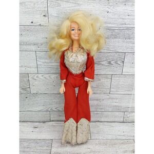 1978 Vintage Eegee Dolly Parton Red & Silver Jumpsuit Doll Goldberger